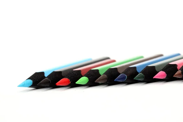 Color Pencils Isolated White Background Close — Stock Photo, Image