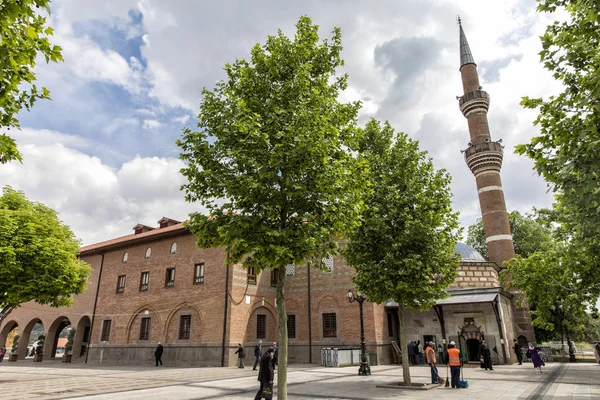 Ankara Turcja Stycznia 2017 Panorama Meczetu Haci Bayram Licznymi Pielgrzymami — Zdjęcie stockowe