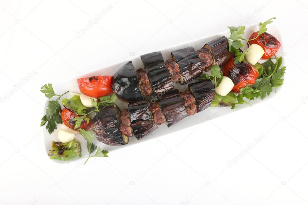 Turkish Kebab eggplant and meatballs 