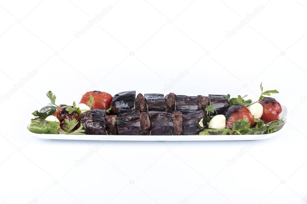 Turkish Kebab eggplant and meatballs 
