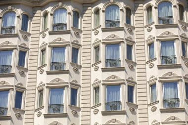 Soyut minimal mimari arka plan. Modern yapı cephesi ayrıntıları.