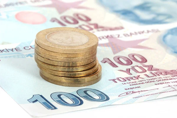 Banconote Monete Lire Turche — Foto Stock