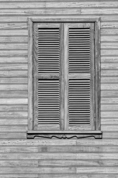Stary Drewniany Obraz Okna — Zdjęcie stockowe