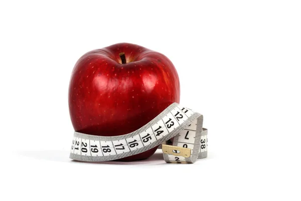 Red Green Apple Diet White Ground — Stock Photo, Image