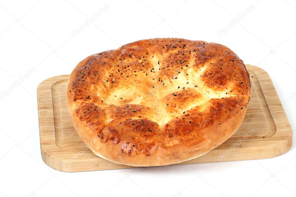 Ramadan Pita (Ramazan Pidesi) Traditional Turkish bread for holy month Ramadan.