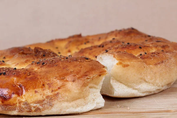 Ramadan Pita Ramazan Pidesi Traditionelles Türkisches Brot Für Den Heiligen — Stockfoto