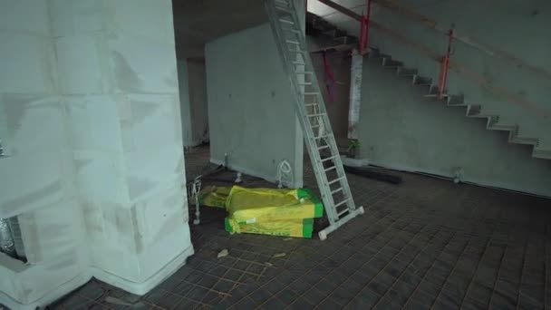 Sala Estar Ático Construir Ático Una Casa Nueva — Vídeo de stock