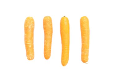 Beyaz arka planda izole taze havuç Closeup grubu