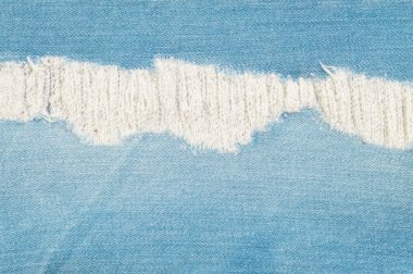 Closeup yüzeyi eski mavi jean pantolon kumaş doku arka plan