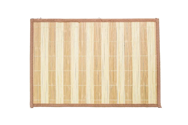 Patrón de madera de superficie de primer plano en la estera de madera aislada sobre fondo blanco —  Fotos de Stock