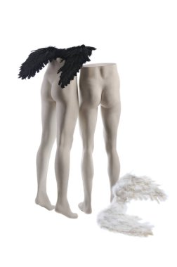 Çift ayak beyaz bir arka plan üzerinde mankenleri  