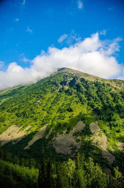 Гірський Пейзаж Листяний Ліс Хмара Зверху — стокове фото