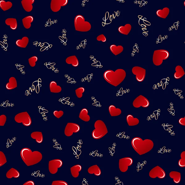 Seamless pattern with hearts — Stock Vector