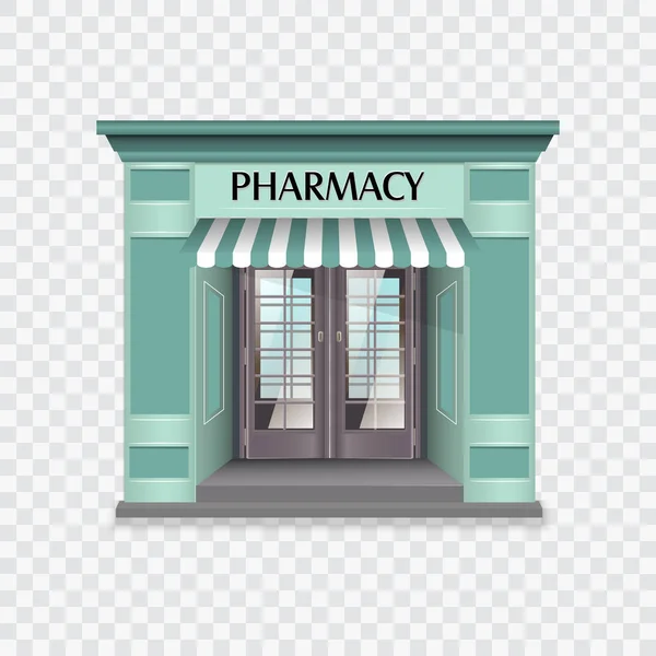 Apotheek gebouw vectorillustratie — Stockvector