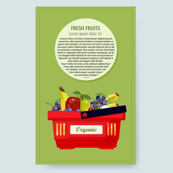 Frescos frutas y bayas saludables vector ilustración — Archivo Imágenes Vectoriales