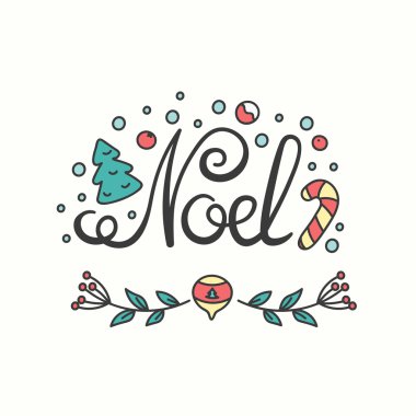 Noel kartı kış tatil tipografi. Handdrawn yazı.