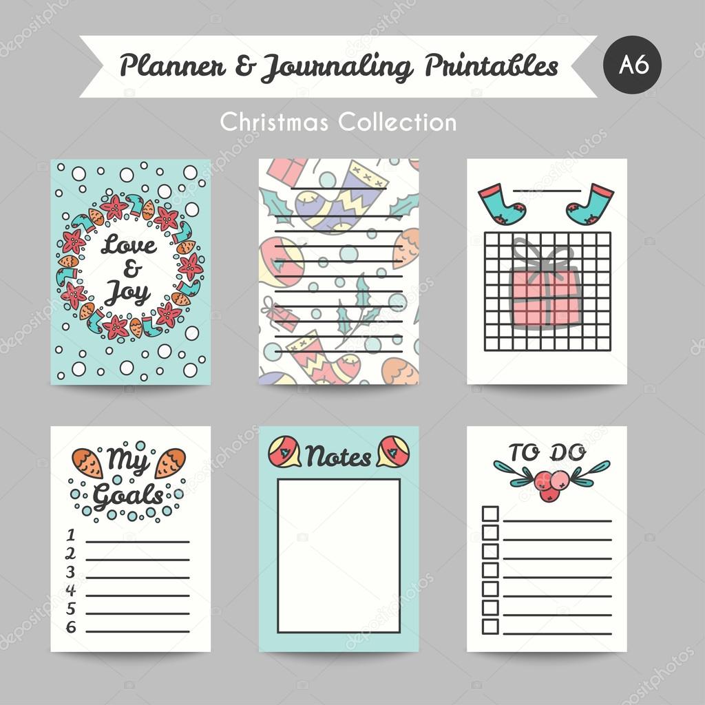 Christmas Printable Journaling Cards. Line Style Jornal Pages