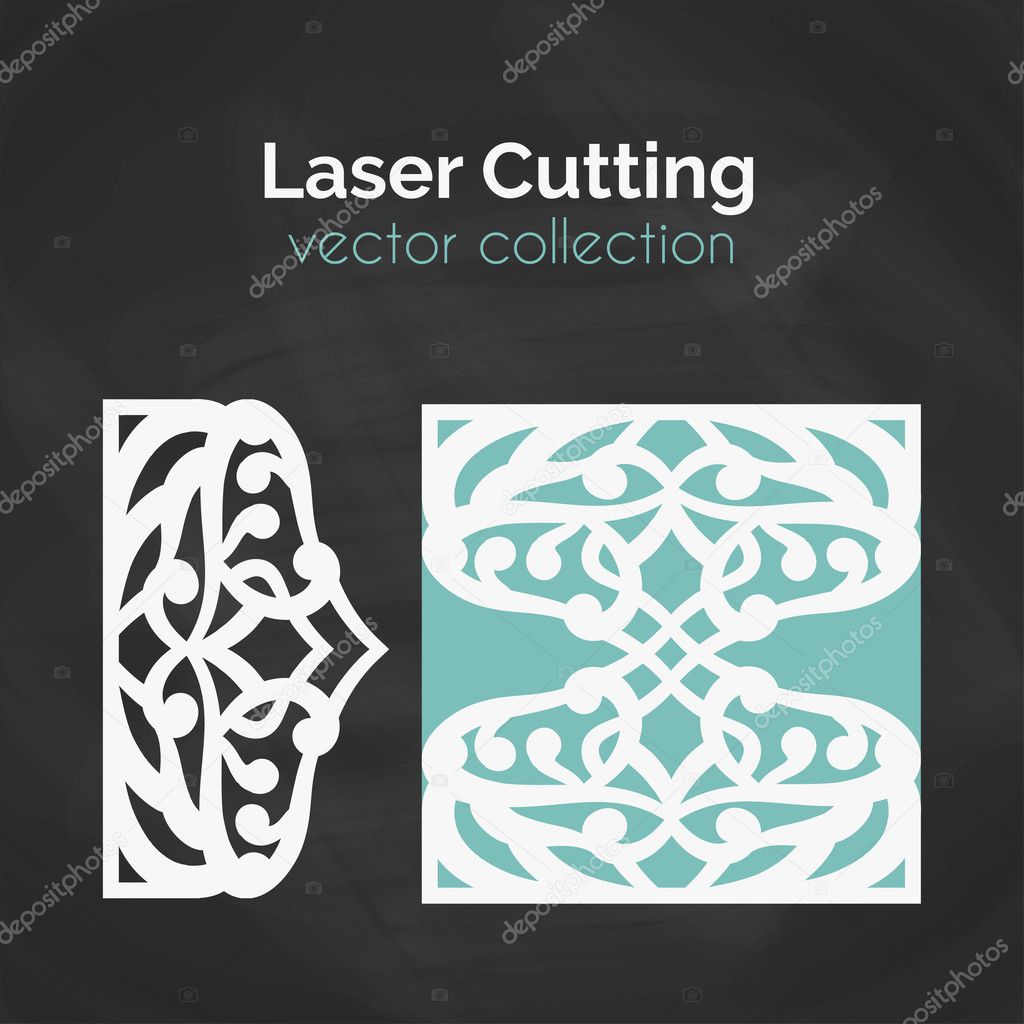 Laser Cut Card. Template For Cutting. Cutout Illustration.
