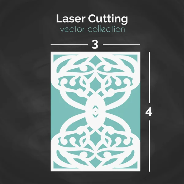 Laser Cut Card. šablona pro řezání. Výřez obrázku. — Stockový vektor