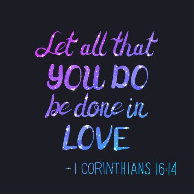 İncil Verse. Boşluk doku ile yazı.