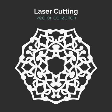 Lazer kesme şablonu. Mangala yuvarlak kartı Die Cut