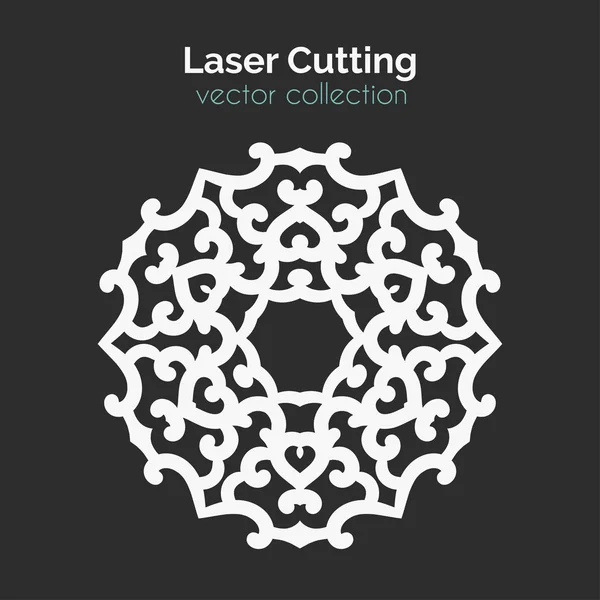 Šablona pro řezání laserem. Kolo karty Vytínač Mangala — Stockový vektor