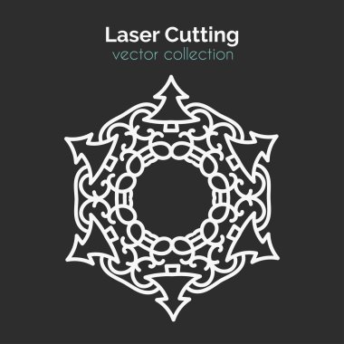 Lazer kesme şablonu. Noel kartı Die yuvarlak Mangala kesmek