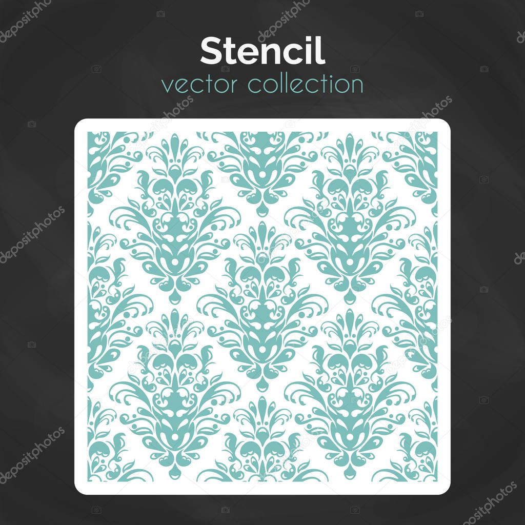 Stencil. Laser cuting template. Seamless pattern for decorative panel.