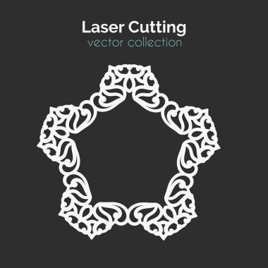 Laser Cutting Template. Round Card. Die Cut Mangala clipart