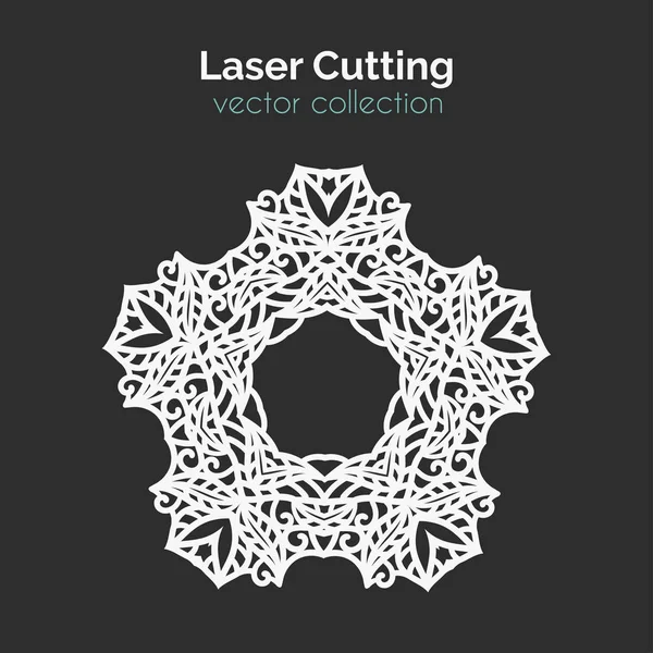 Šablona pro řezání laserem. Kolo karty Vytínač Mangala — Stockový vektor