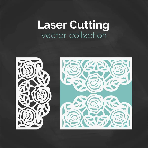 Lasergesneden sjabloon. Kaart voor snijden. Knipsel illustratie — Stockvector