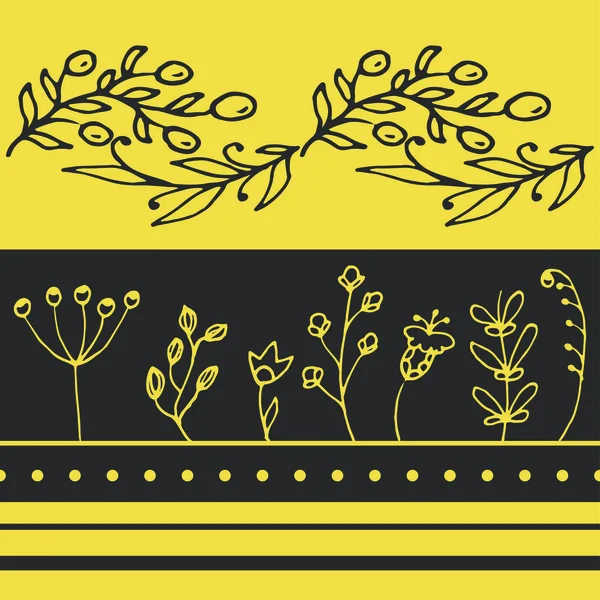 Patrón sin costura horisontal floral vectorial . — Archivo Imágenes Vectoriales