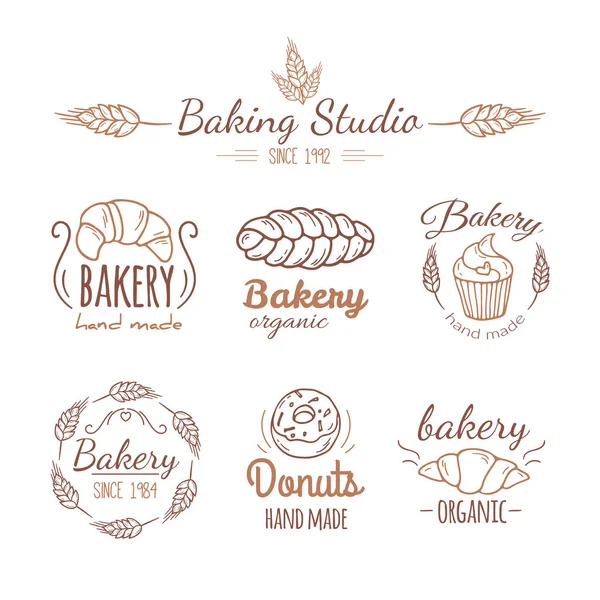 Bäckerei-Logo-Elemente. — Stockvektor