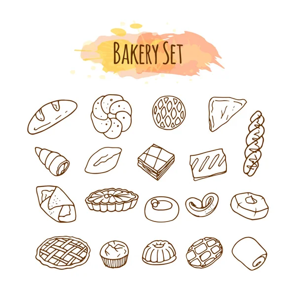 Bakery elements. Pastry illustration. — Stock Vector