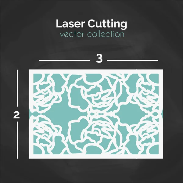 Lasergeschnittene Schablone. Karte zum Schneiden. Ausschnittillustration — Stockvektor