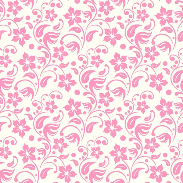 Pembe çiçekler yapraklar ve seamless modeli nokta