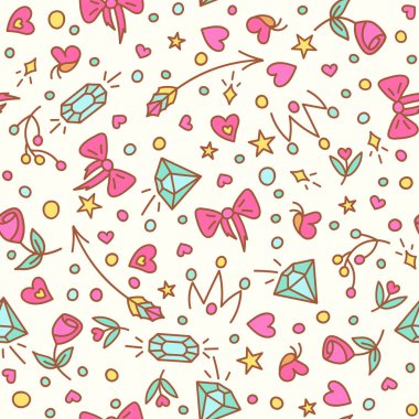 Gül ve elmas seamless modeli.