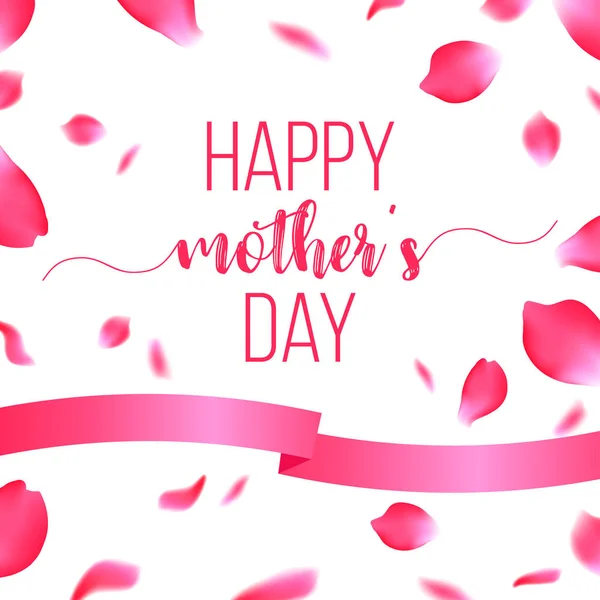 Glad mors dag-kort med rosenblad — Stock vektor