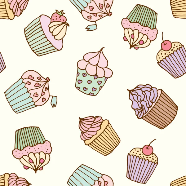 Cupcake ilustração. Conjunto de pastelaria . — Vetor de Stock