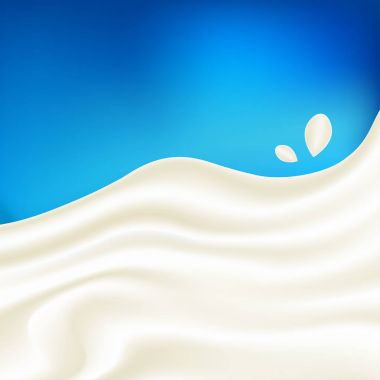 Süt akışı ile birkaç damla, gerçekçi vektör çizim