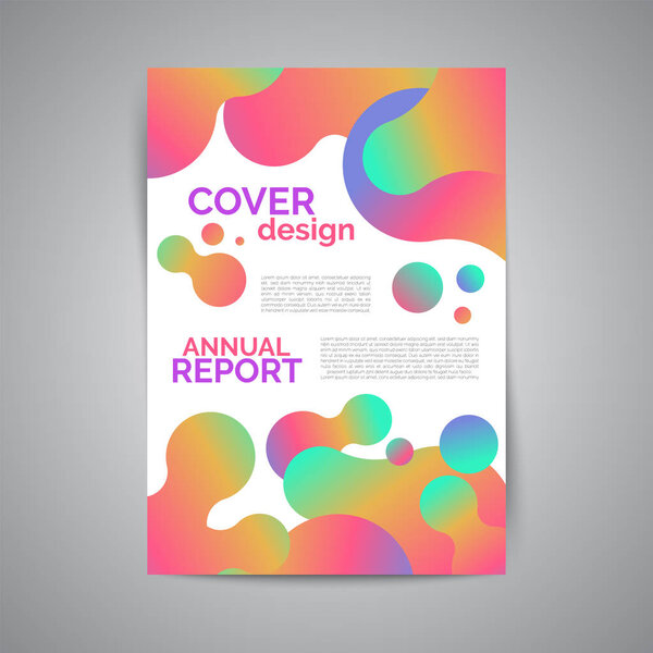 Annual report template. Modern flyer with geometric shapes in low poly style. Abstract business brochure.