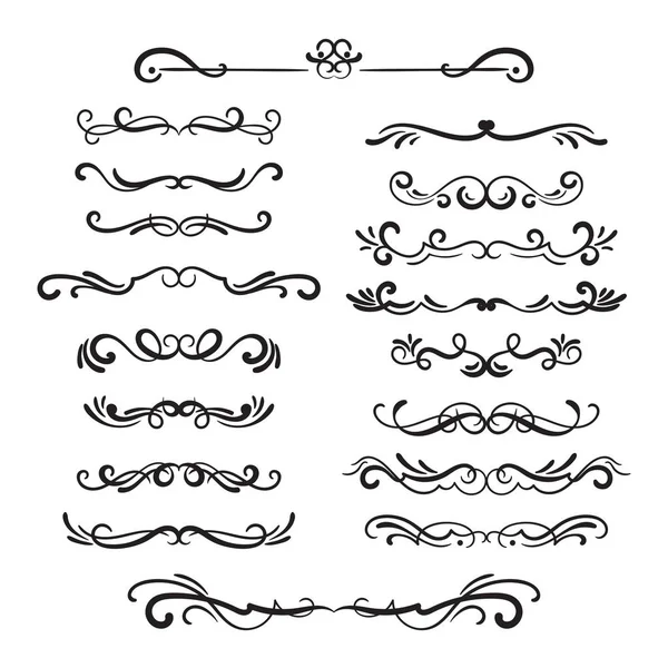 Vintage gelişir. Dekoratif Kenarlıklar ve bölücüler, telkari süsleme swirls. Victoria dekorasyon öğeleri.
