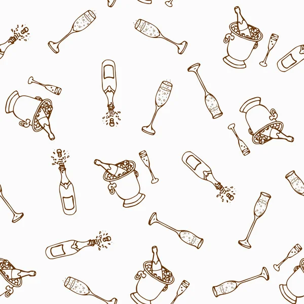 Şarap seamless modeli. Şarap yapımı ürünler kroki tarzı. Elle çizilmiş alkolik kümesi içer. Şişe, cam, varil, üzüm, tirbuşon, üzüm dal vektör çizim.
