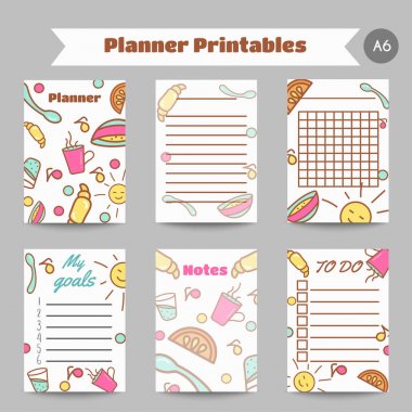 İyi sabah printables. Kafe illüstrasyon kahvaltı menüsü. Kafe, fırın kavramı. Coffeee ve çay saati. Vektör