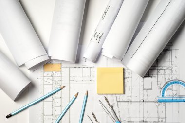 İşyeri mimar - rulo ve planları.
