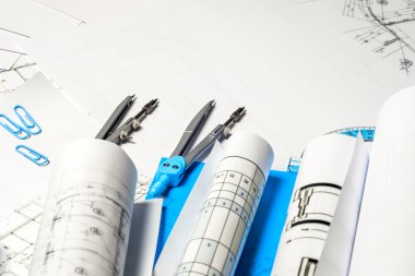 İşyeri mimar - rulo ve planları.