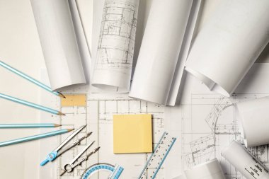 İşyeri mimar - rulo ve planları.
