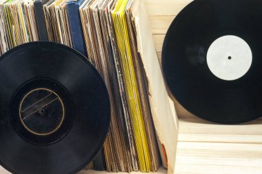 Vinil kaydı. Metin için yer kopyalayın.