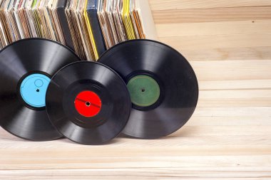 Vinil kaydı. Metin için yer kopyalayın.