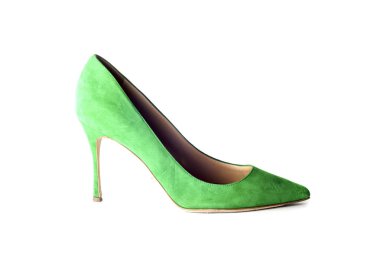 yüksek topuklar üzerinde parlak, çok renkli kadın ayakkabı